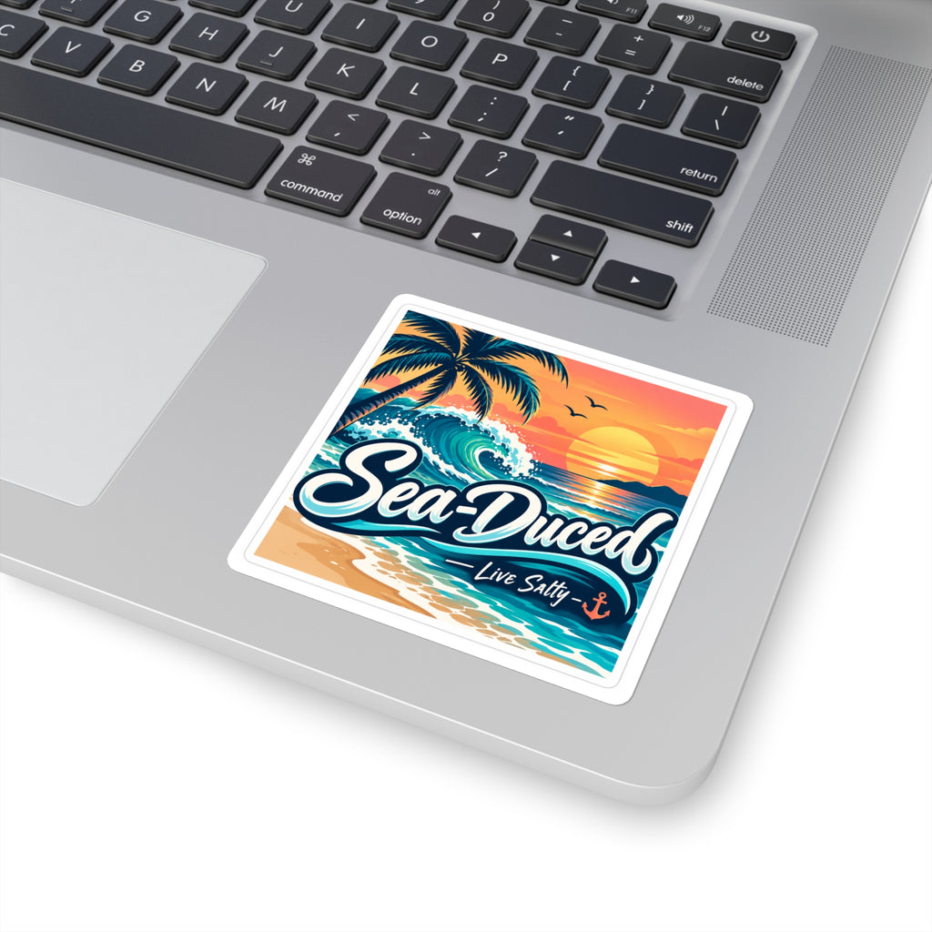 Sea-Duced Live Salty 3" Square Coastal Sticker
