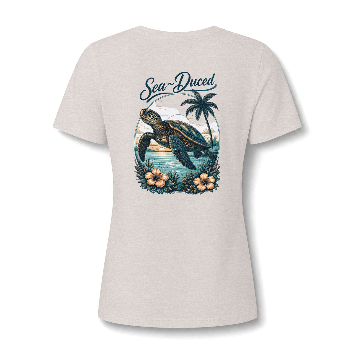 Sea-Duced Sea Turtle Women's V-Neck Tee