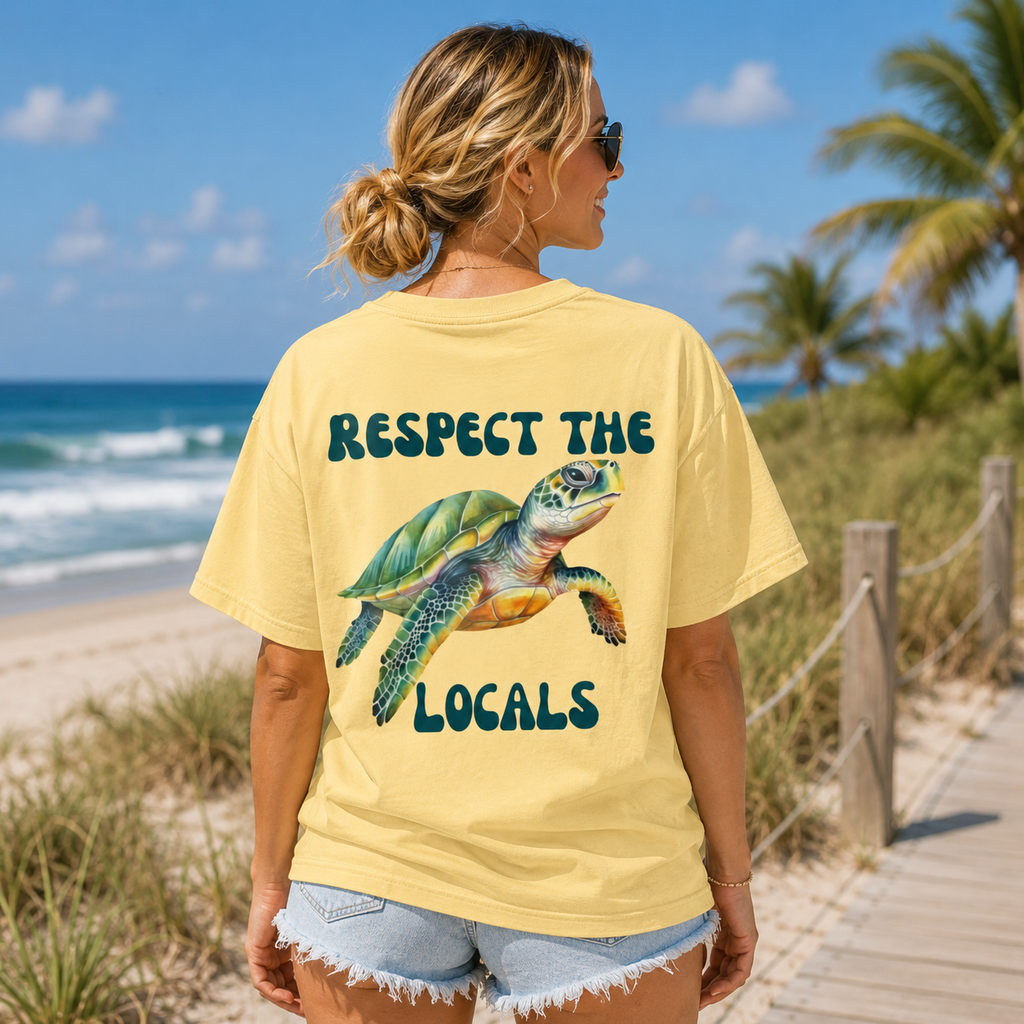 Respect the Locals Sea Turtle Comfort Colors Tee