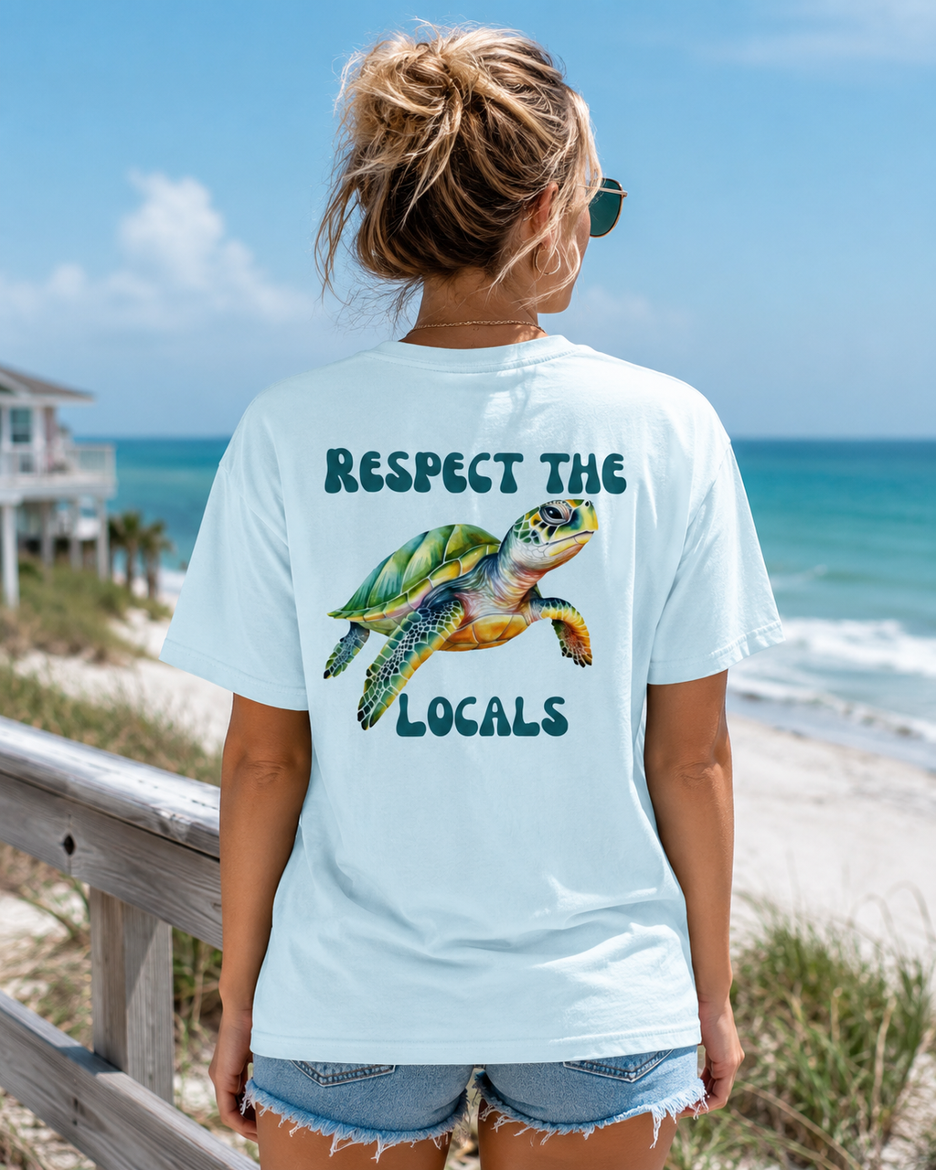 Respect the Locals Sea Turtle Comfort Colors Tee