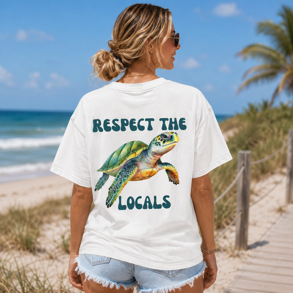 Respect the Locals Sea Turtle Comfort Colors Tee