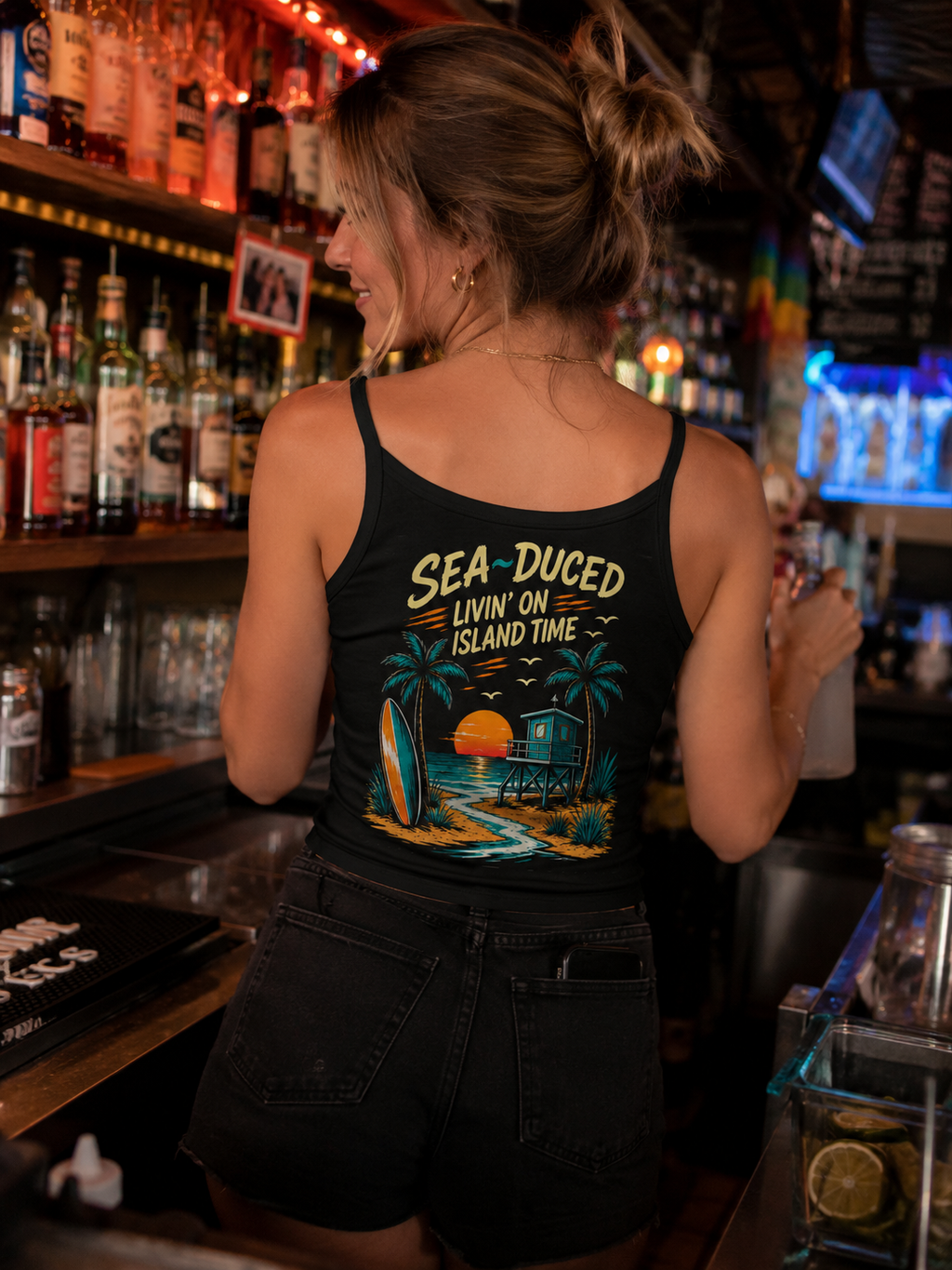 Sea-Duced Bartender Crop Tank – Livin' On Island Time