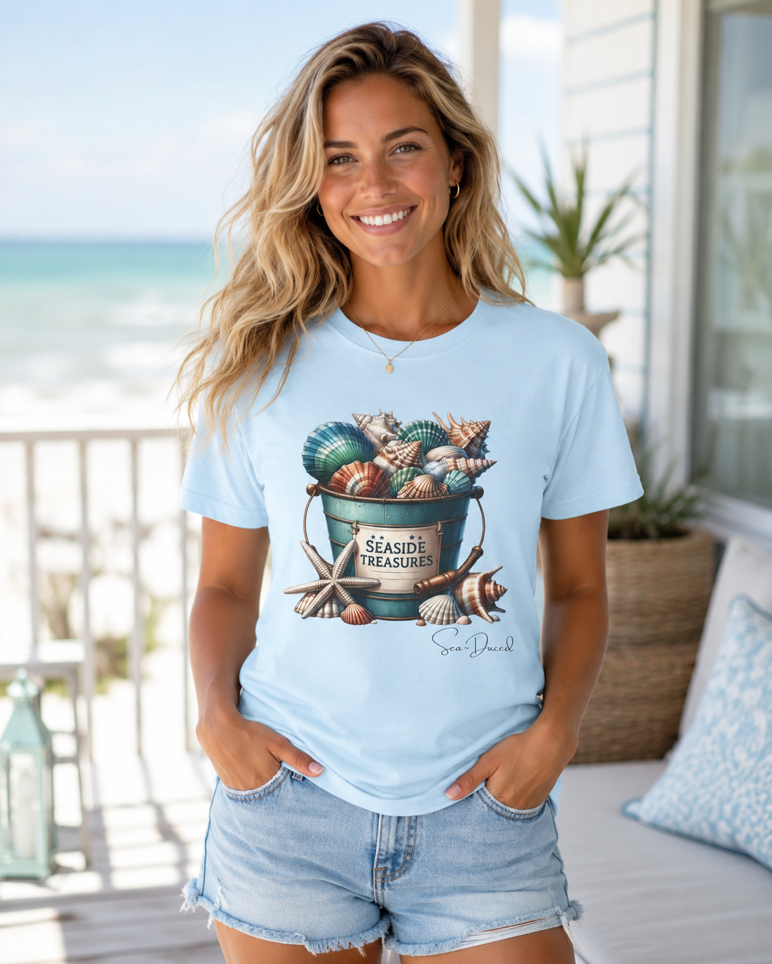 Sea~Duced Seaside Treasures Comfort Colors Tee