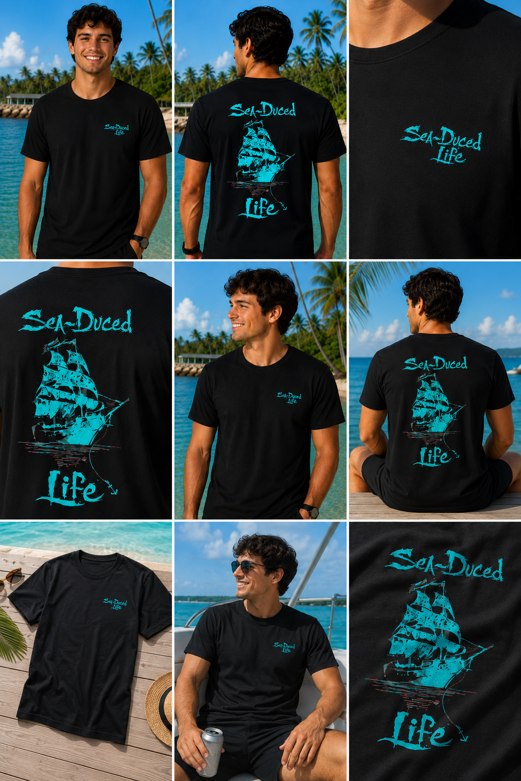 Sea-Duced Life Pirate Ship Tee