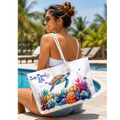 Sea-Duced Sea Turtle Oversized Beach Tote