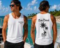 Sea-Duced Life Palm Tree Men’s Tank Top