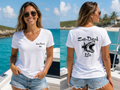 Sea-Duced Life Shark Women’s V-Neck T-Shirt