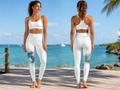 Sea-Duced Manatee White High-Waisted Leggings