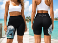 Sea-Duced Manatee High-Waisted Biker Shorts