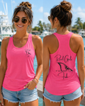Sea-Duced Reel Girls Fish Women’s Racerback Tank