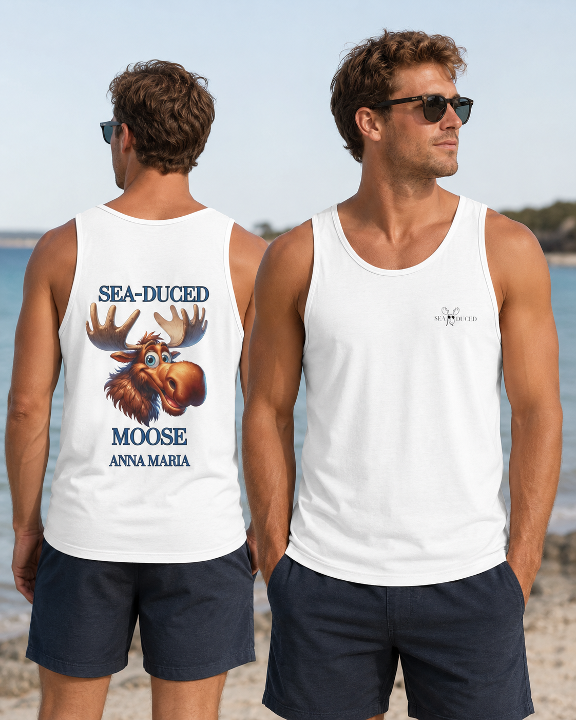 Sea-Duced Anna Maria Moose Unisex Tank Top