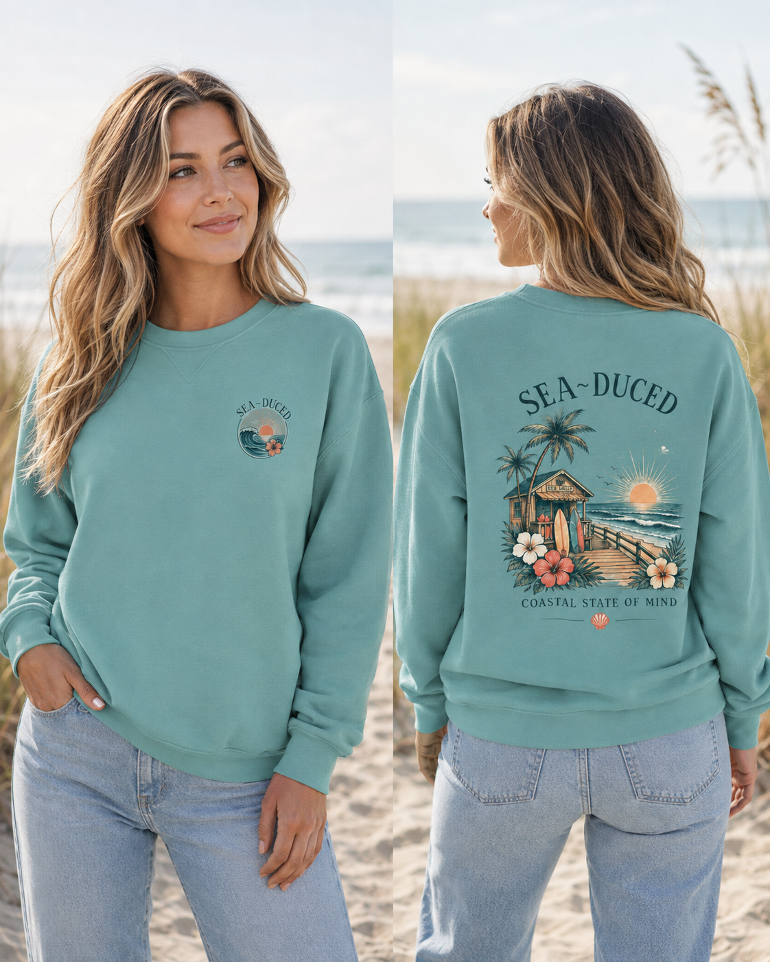 Sea-Duced Coastal State of Mind Sweatshirt