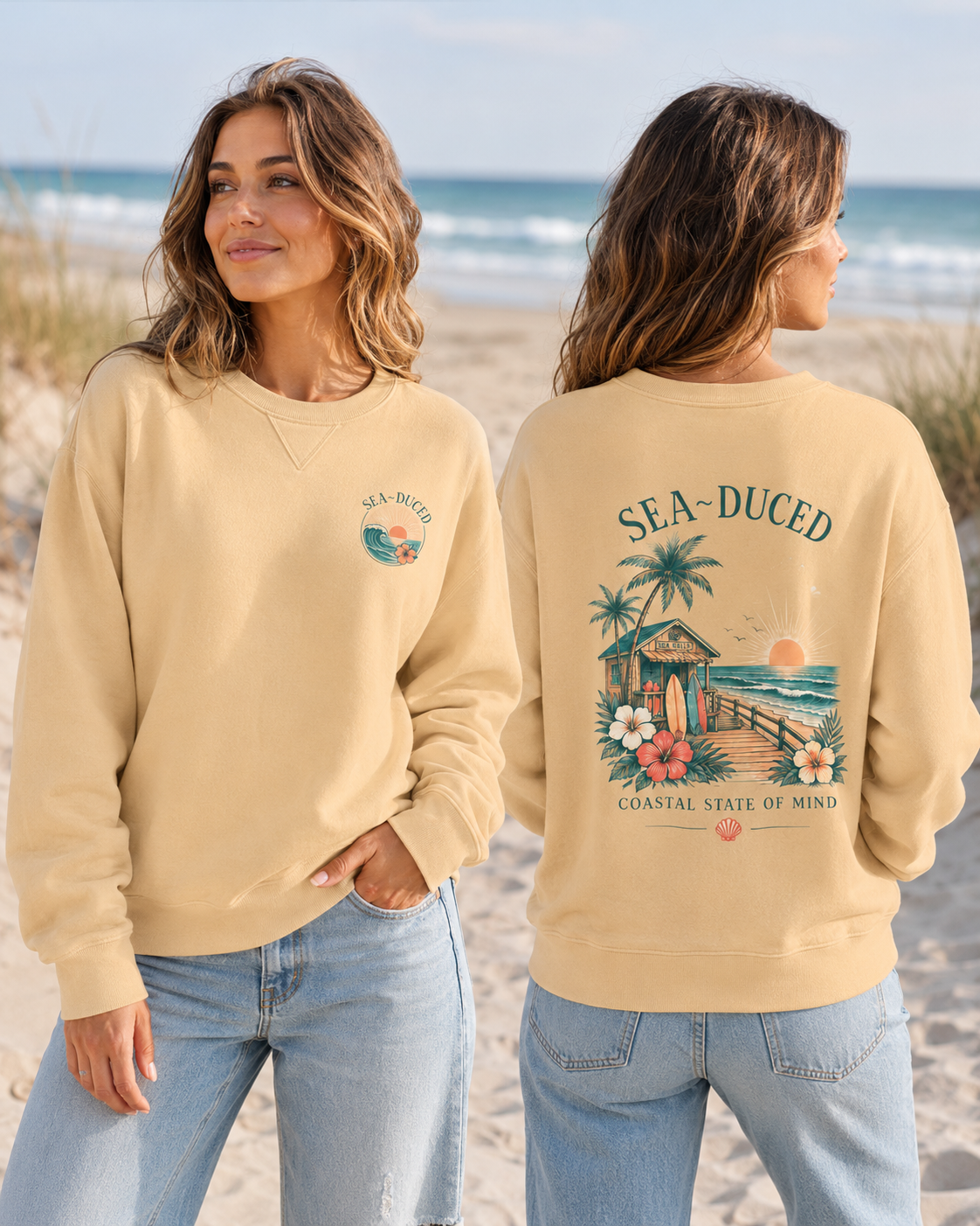 Sea-Duced Coastal State of Mind Sweatshirt