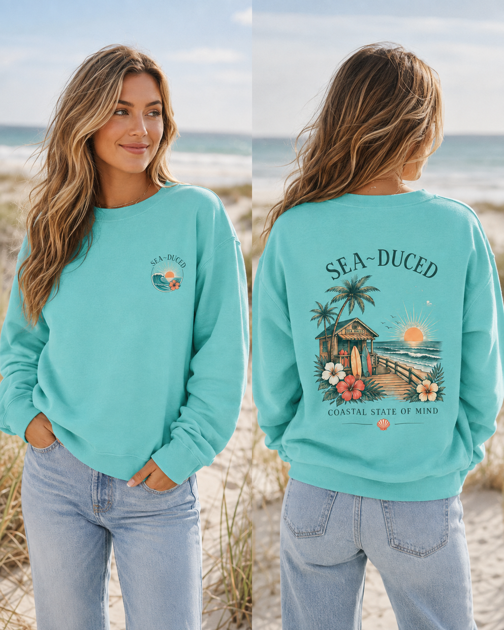 Sea-Duced Coastal State of Mind Sweatshirt