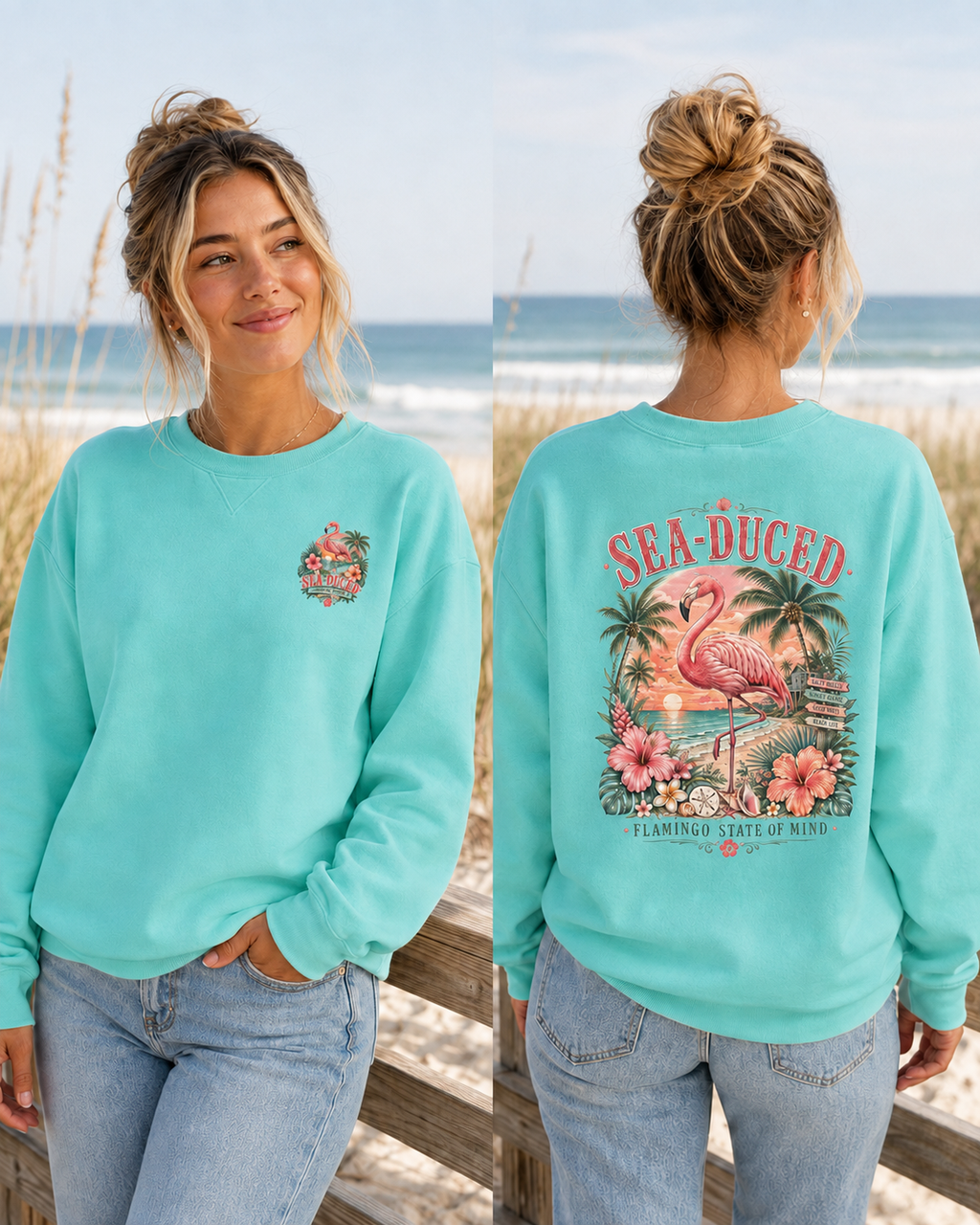 Sea-Duced® Flamingo State of Mind Crewneck Sweatshirt