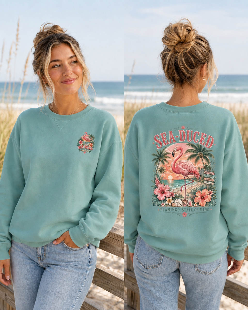 Sea-Duced® Flamingo State of Mind Crewneck Sweatshirt