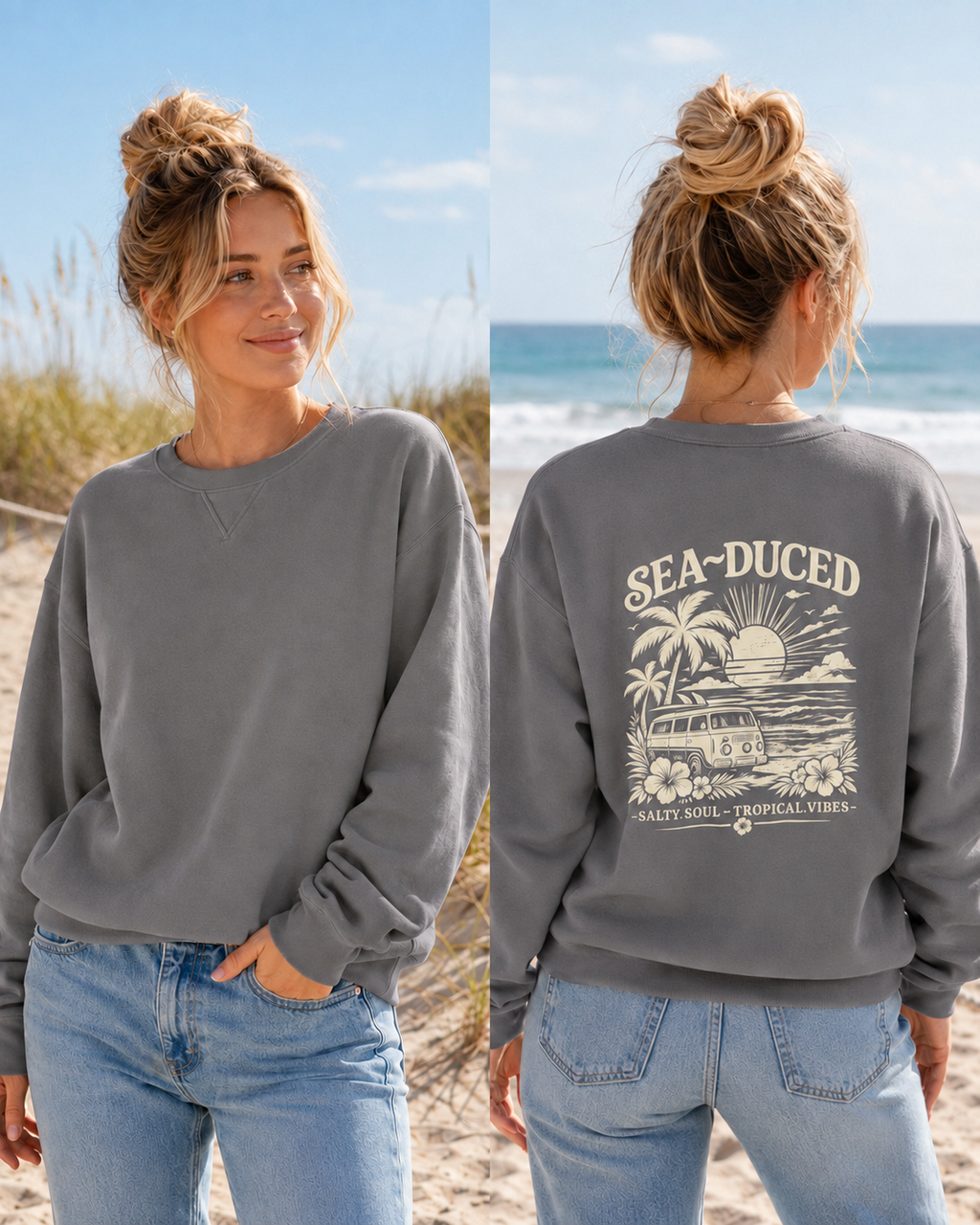 Sea-Duced® Salty Soul Tropical Vibes Crewneck Sweatshirt