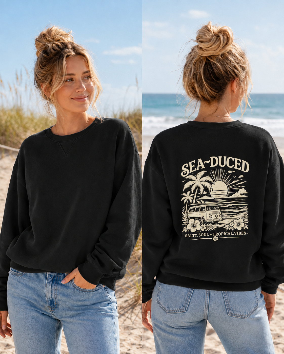 Sea-Duced® Salty Soul Tropical Vibes Crewneck Sweatshirt