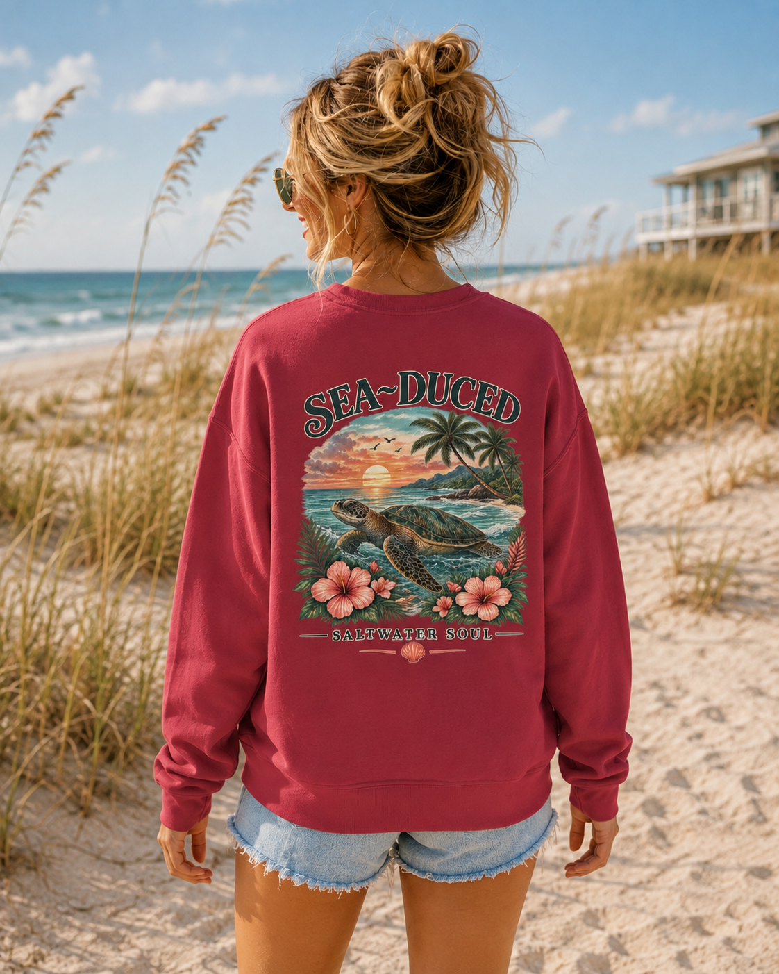 Sea-Duced® Saltwater Soul Sea Turtle Crewneck Sweatshirt