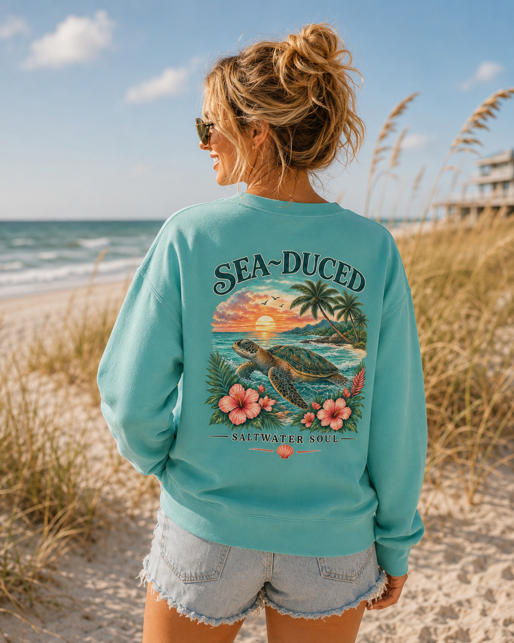 Sea-Duced® Saltwater Soul Sea Turtle Crewneck Sweatshirt