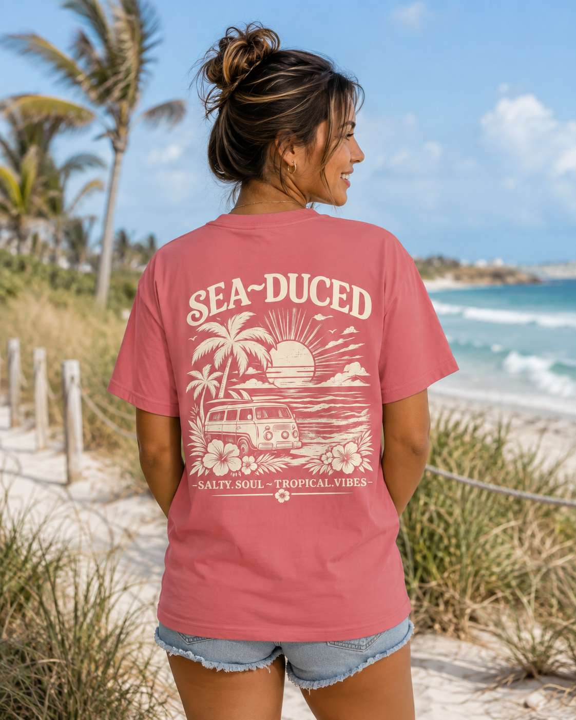 Sea-Duced® Salty Soul Tropical Vibes Comfort Colors T-Shirt