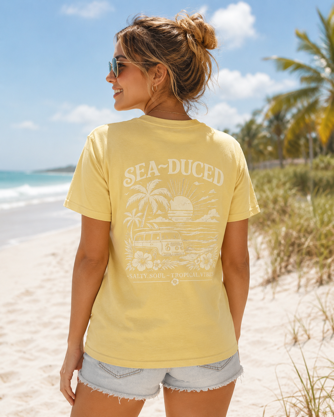 Sea-Duced® Salty Soul Tropical Vibes Comfort Colors T-Shirt