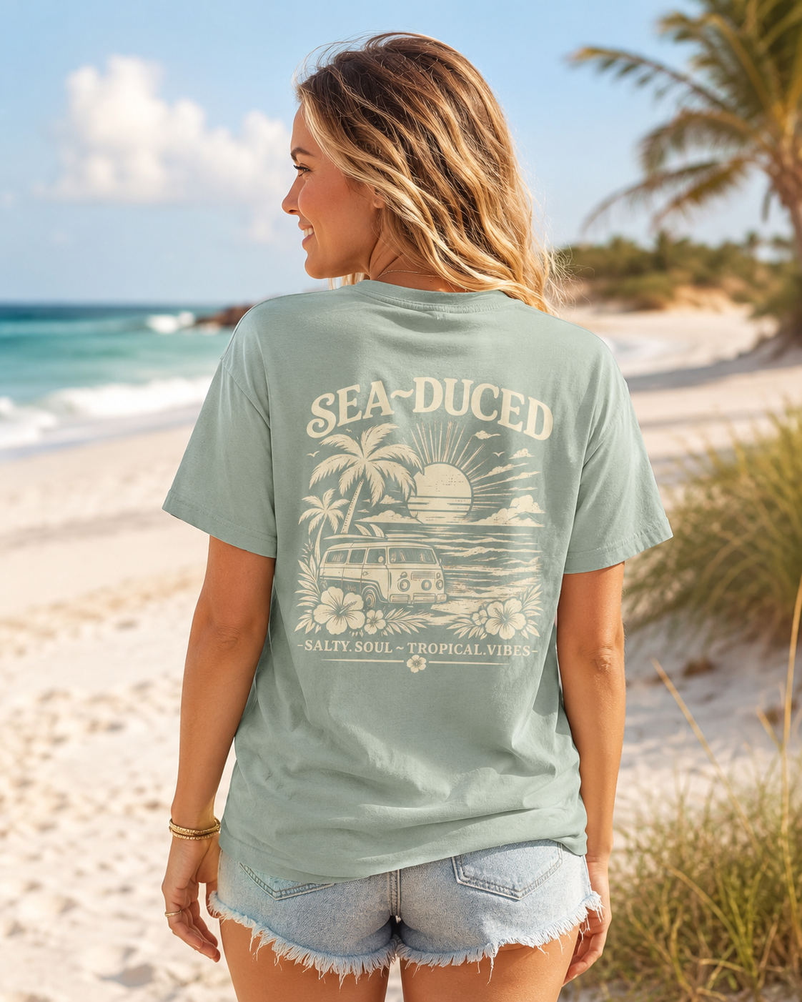 Sea-Duced® Salty Soul Tropical Vibes Comfort Colors T-Shirt
