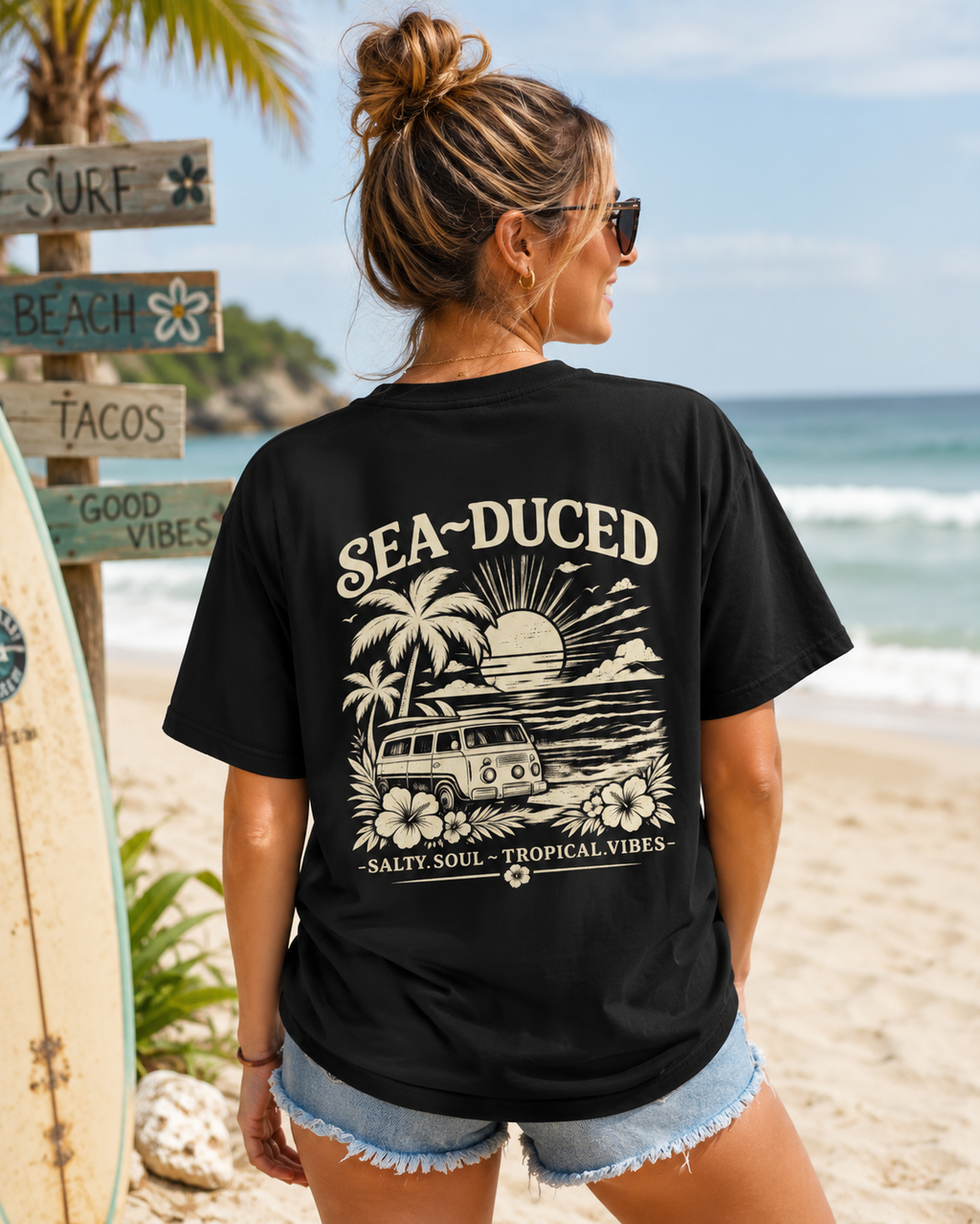 Sea-Duced® Salty Soul Tropical Vibes Comfort Colors T-Shirt