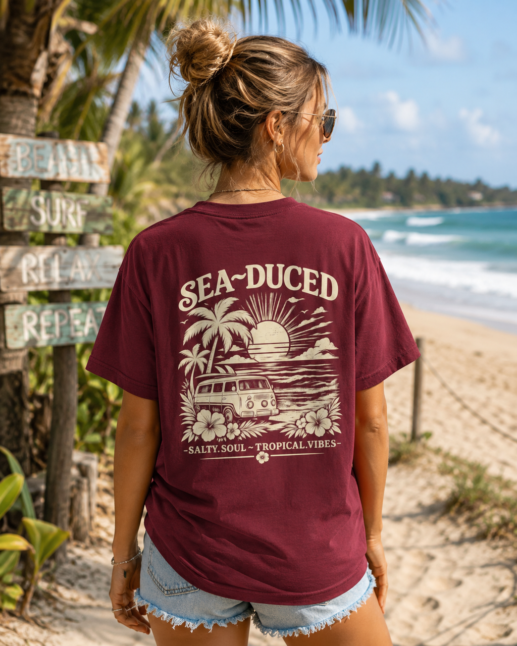 Sea-Duced® Salty Soul Tropical Vibes Comfort Colors T-Shirt