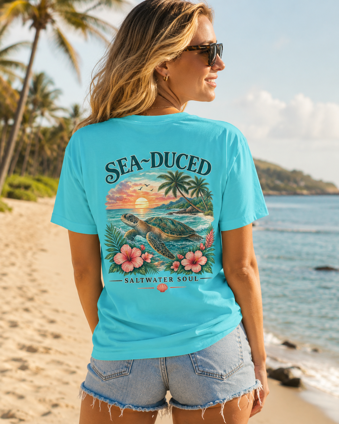 Sea-Duced® Saltwater Soul Sea Turtle Comfort Colors® Tee