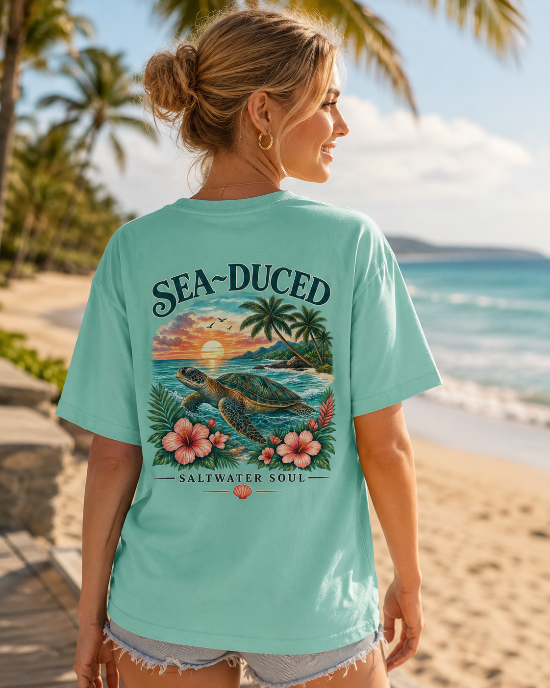 Sea-Duced® Saltwater Soul Sea Turtle Comfort Colors® Tee