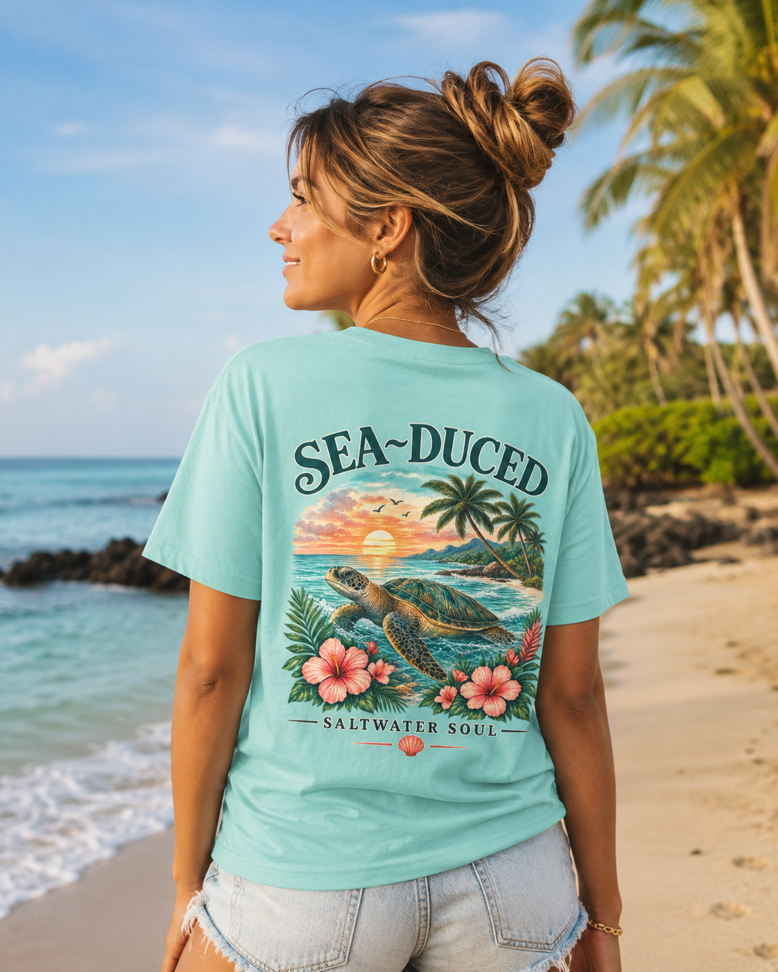Sea-Duced® Saltwater Soul Sea Turtle Comfort Colors® Tee