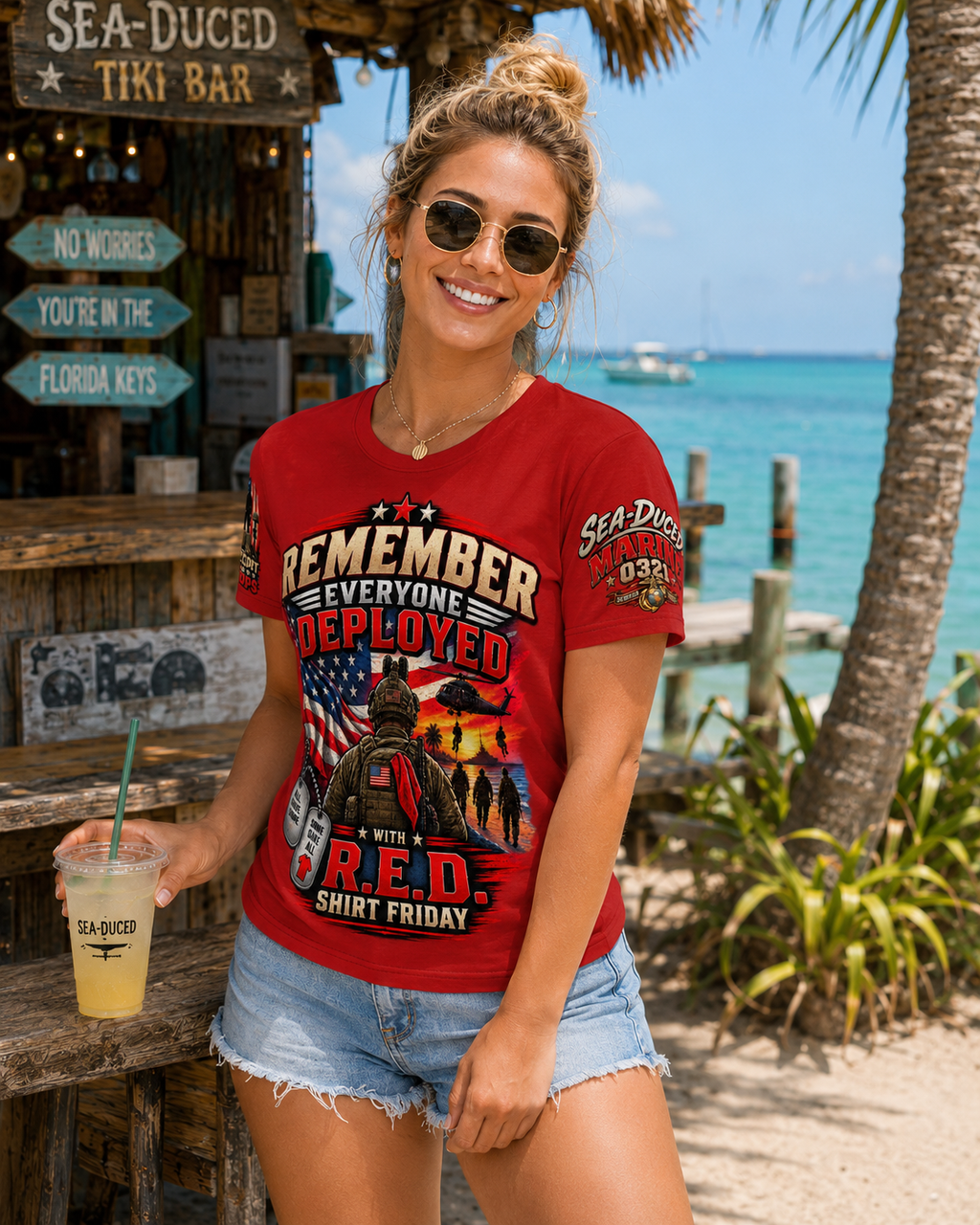 Sea-Duced by Freedom – Recon Marine 0321 R.E.D. Friday “Swift • Silent • Deadly” T-Shirt