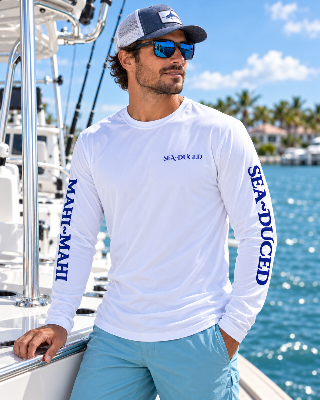 Sea-Duced Life Mahi Mahi Long Sleeve Fishing Shirt | Offshore Fishing Apparel | Plus Size