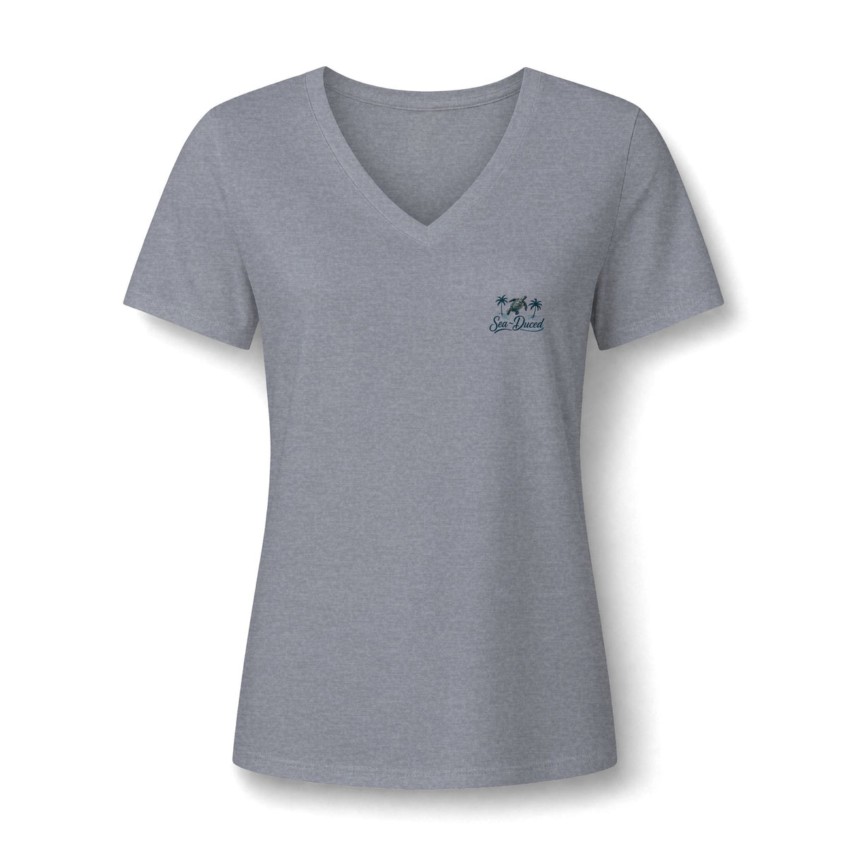 Sea-Duced Sea Turtle Women's V-Neck Tee