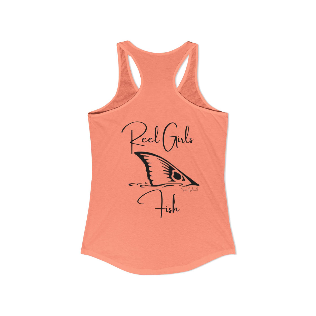 Sea-Duced Reel Girls Fish Women’s Racerback Tank